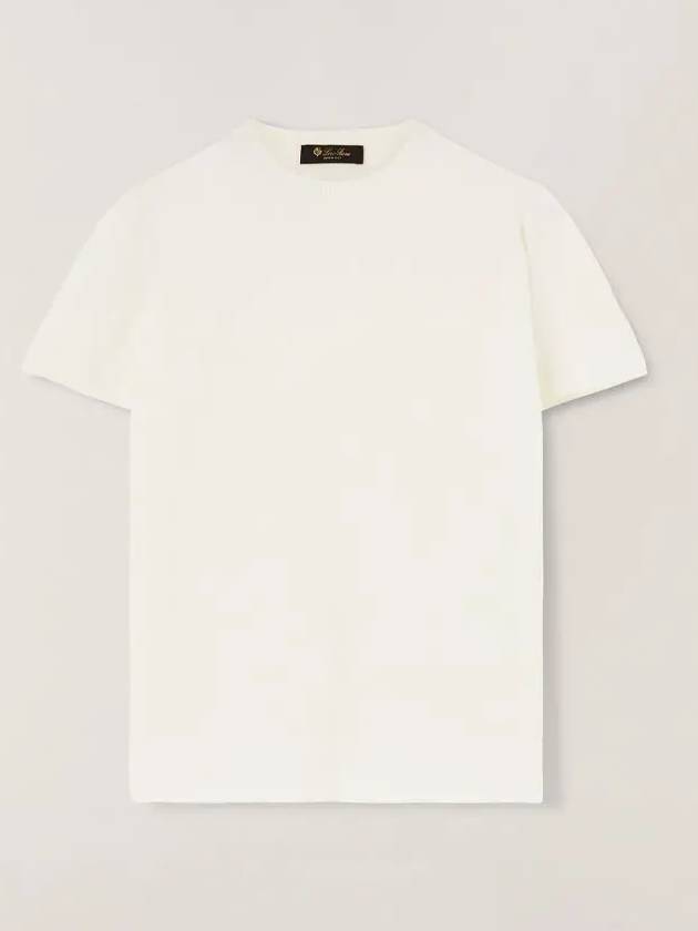 Angera Crewneck Cotton Short Sleeve T-Shirt White - LORO PIANA - BALAAN 4