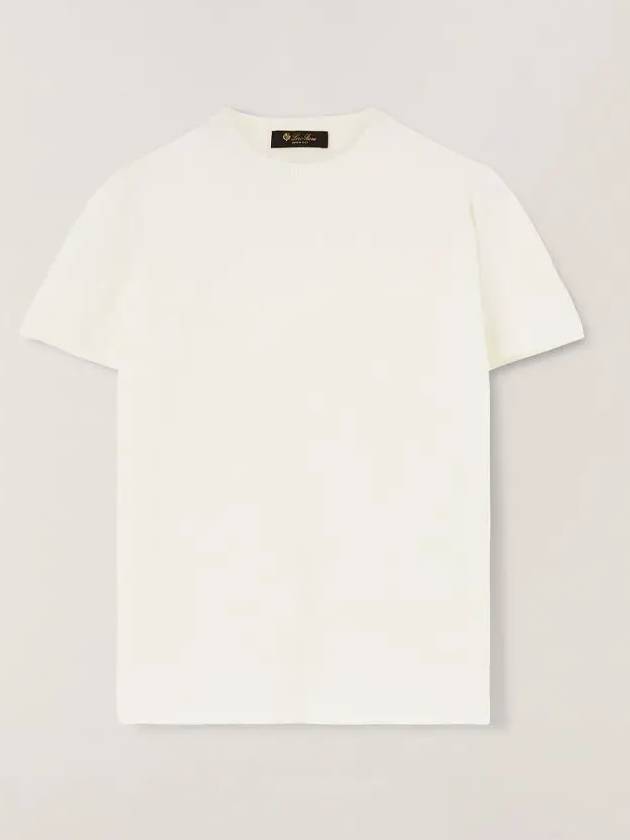 Angera Crewneck Cotton Short Sleeve T-Shirt White - LORO PIANA - BALAAN 3