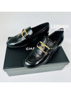 Gold CC Logo Moccasin Loafer Shoes Middle Heel Black Patent Calfskin 365 G39320 - CHANEL - BALAAN 7