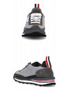 Men's Kid Suede Tech Runner Low Top Sneakers Medium Grey - THOM BROWNE - BALAAN 6