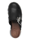 Retro Leather Mule Black - GANNI - BALAAN.