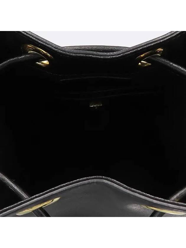 Ferragamo 21 H484 Black Leather Gancini Gold Bucket Shoulder Bag - SALVATORE FERRAGAMO - BALAAN 6