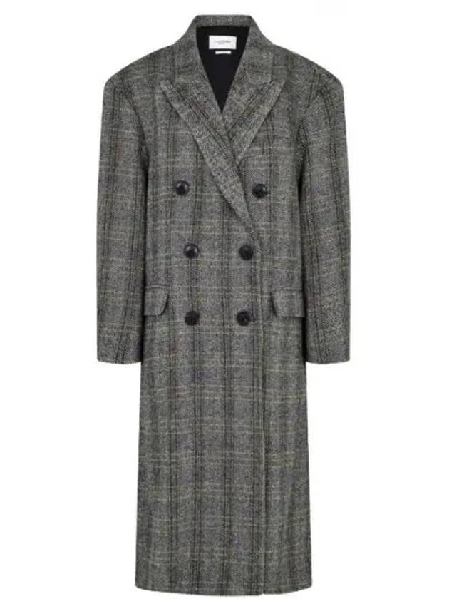 Women's Check Pattern Double Coat Beige - ISABEL MARANT - BALAAN 2