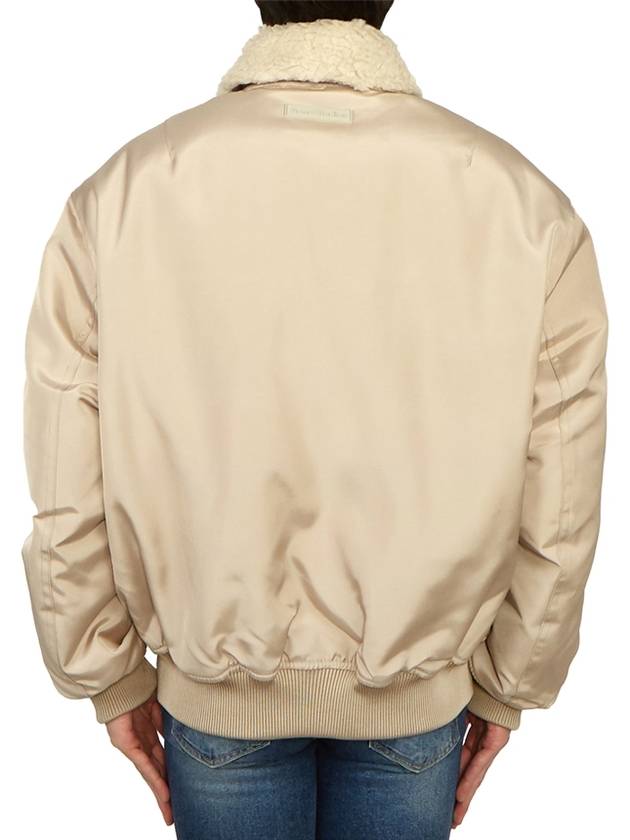 Shearling Collar Bomber Jacket Beige - ACNE STUDIOS - BALAAN 6