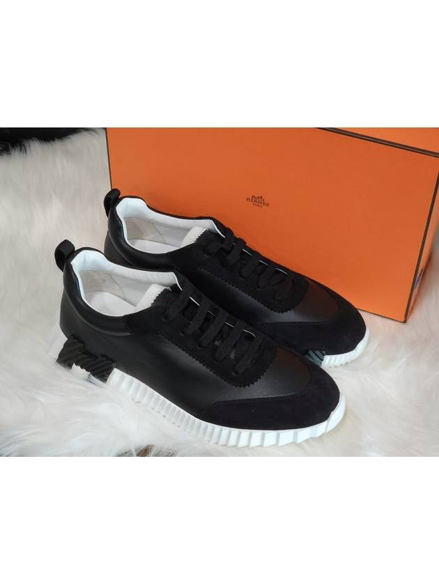 Bouncing Leather Low Top Sneakers Noir - HERMES - BALAAN 2