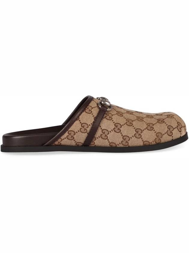 Men's Horsebit GG Canvas Slippers Beige - GUCCI - BALAAN 3