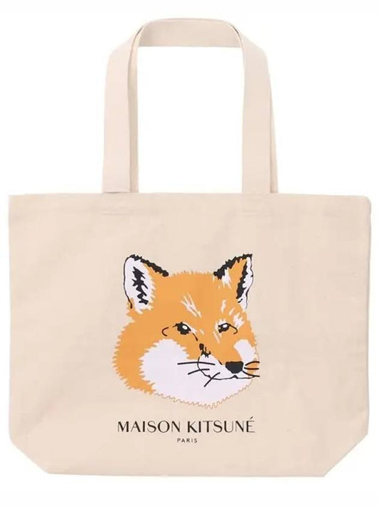 Fox Head Eco Tote Bag Ecru - MAISON KITSUNE - BALAAN 1