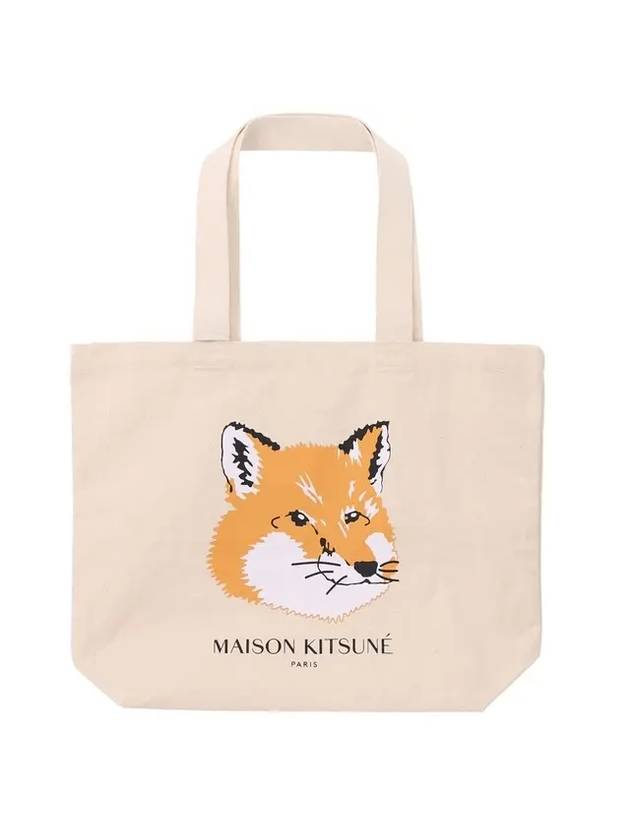 Fox Head Eco Tote Bag Ecru - MAISON KITSUNE - BALAAN 1