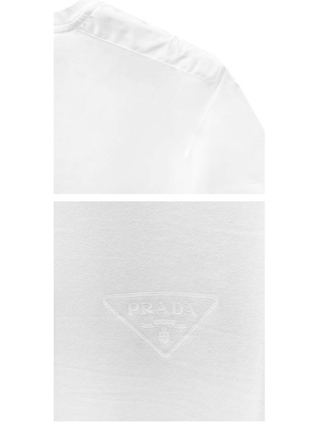 Logo Crew Neck Short Sleeve T-Shirt White - PRADA - BALAAN 6