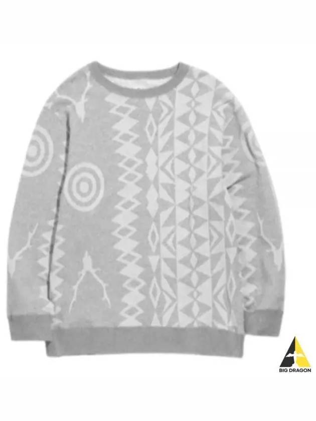 Crew Neck Sweat Shirt Cotton Jersey Skull Target Jq H Grey KP899 Sweatshirt - SOUTH2 WEST8 - BALAAN 1