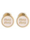 Enameled Metal Earrings White - MIU MIU - BALAAN 1