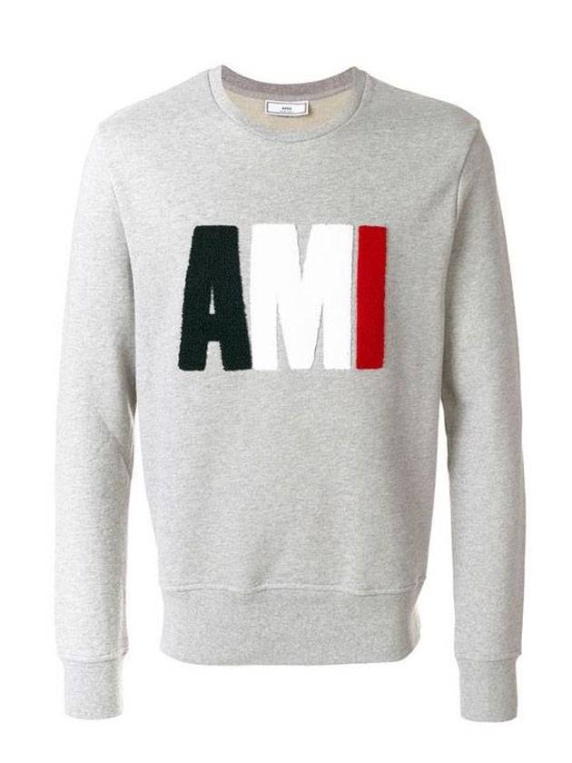 Big Logo Sweatshirt Grey - AMI - BALAAN 1