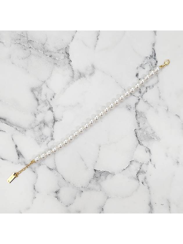 Pearl Metal Bracelet Cream Gold - SAINT LAURENT - BALAAN 8