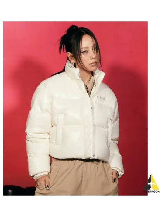 Lee Hyori wearing classic vector glossy cropped down jacket women s ivory - REEBOK - BALAAN 1