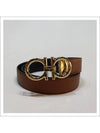 Gancini Reversible Leather Belt Brown Black - SALVATORE FERRAGAMO - BALAAN 3