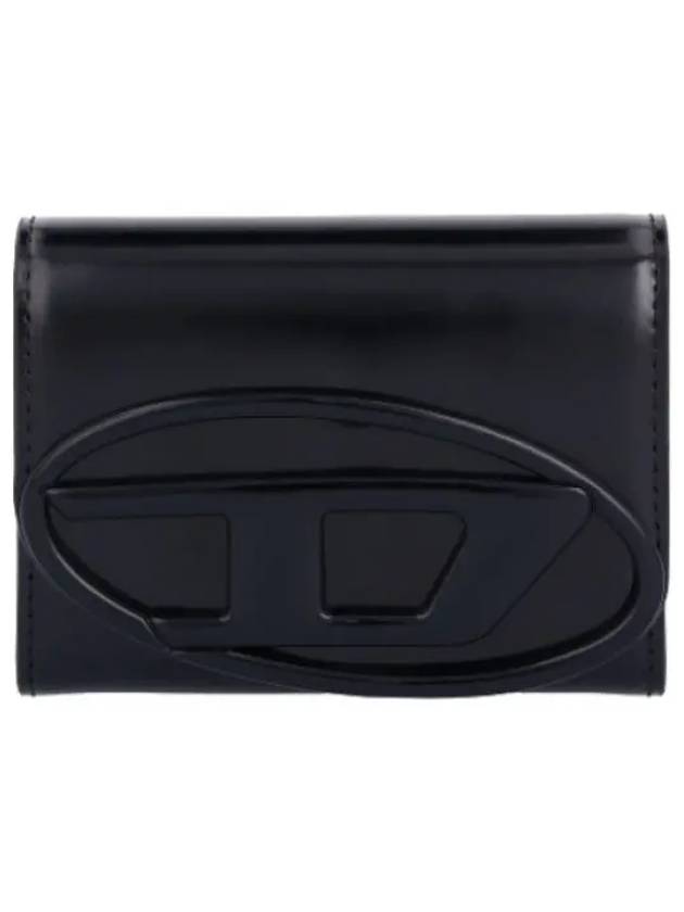 Card Holder Bifold Zip Half Wallet Black - DIESEL - BALAAN 1