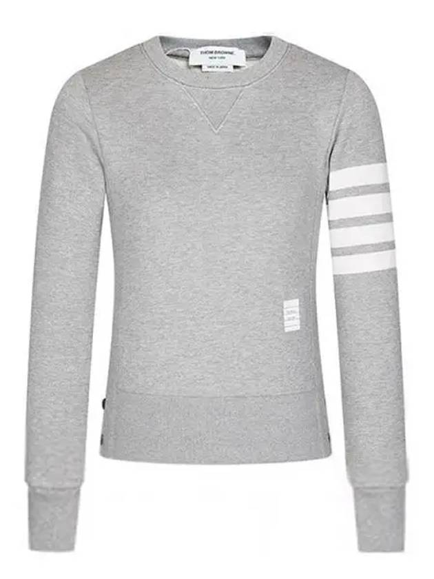 Engineered 4 Bar Stripe Loopback Jersey Knit Crewneck Sweatshirt Light Grey - THOM BROWNE - BALAAN 2