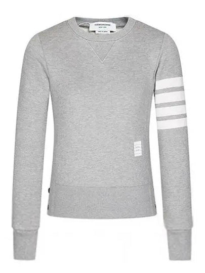 Engineered 4 Bar Stripe Loopback Jersey Knit Crewneck Sweatshirt Light Grey - THOM BROWNE - BALAAN 2