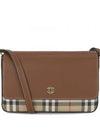 Vintage Check and Leather Penny Crossbody Bag Archive Beige Tan - BURBERRY - BALAAN 2