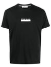 Small Rubber Logo Patch Short Sleeve T-Shirt Black - STONE ISLAND - BALAAN 2