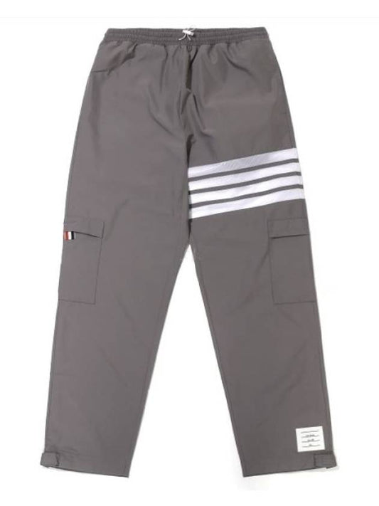 Men's Military Ripstop Mesh 4 Bar Track Pants Grey - THOM BROWNE - BALAAN 2