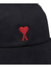 Embroidered Heart Logo Ball Cap Black - AMI - BALAAN 4