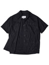 Back Stitch Pocket Viscose Short Sleeve Shirt Black - MAISON MARGIELA - BALAAN 10