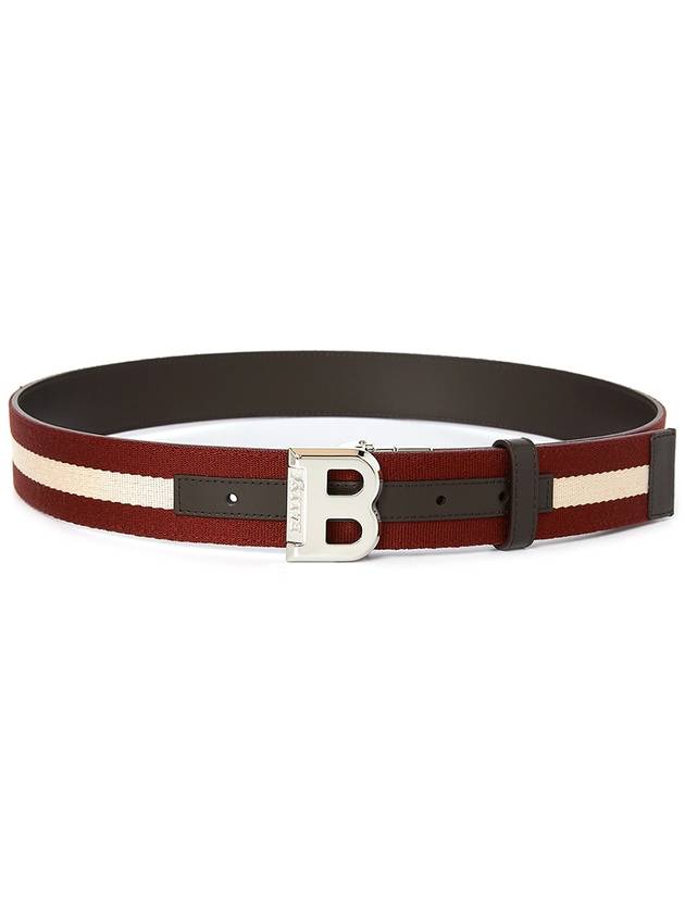 Men's B Buckle Reversible Belt Red White - BALLY - BALAAN 4