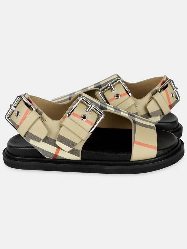 Kids Versa Vintage Check Sandals Beige Black 8049398 128925 A8731 - BURBERRY - BALAAN 1