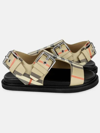 Kids Versa Vintage Check Sandals Beige Black 8049398 128925 A8731 - BURBERRY - BALAAN 2