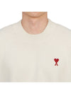 Red ADC Chain Stitch Heart Logo Knit Top Ivory - AMI - BALAAN 6