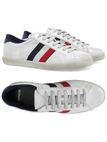 Tricolor Stripe Punching Low Top Sneakers Ivory - MONCLER - BALAAN 2