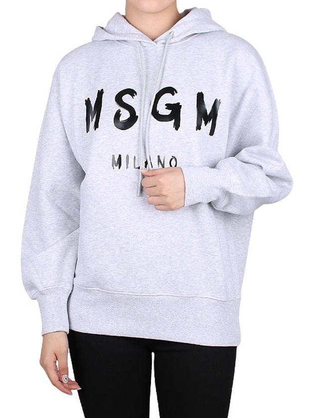 Brushed Logo Hoodie Grey - MSGM - BALAAN 3