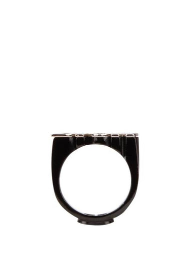 Icon Logo Brass Ring Black Silver - DIOR - BALAAN 1