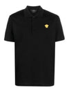 Embroidered Logo Polo Shirt Black - VERSACE - BALAAN 2