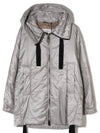 Green Fe Water Repellent Padded Hooded Jacket Grey - MAX MARA - BALAAN 2