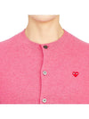 Play Women's Small Red Wappen Cardigan P1 N079 4 Pink - COMME DES GARCONS PLAY - BALAAN 8