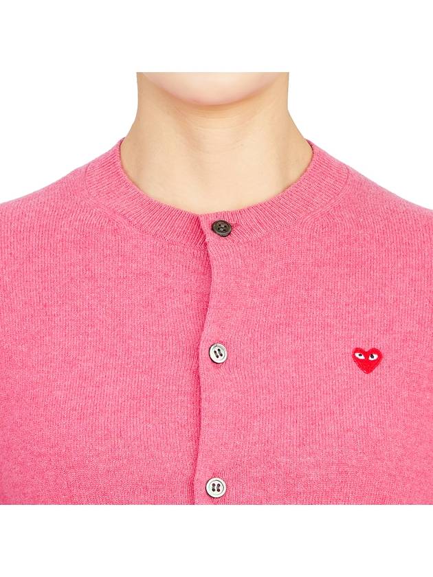 Play Women's Small Red Wappen Cardigan P1 N079 4 Pink - COMME DES GARCONS PLAY - BALAAN 8