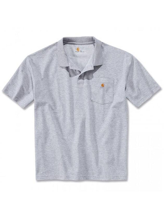 Polo short sleeve t shirt heather gray K570 HGY - CARHARTT - BALAAN 1