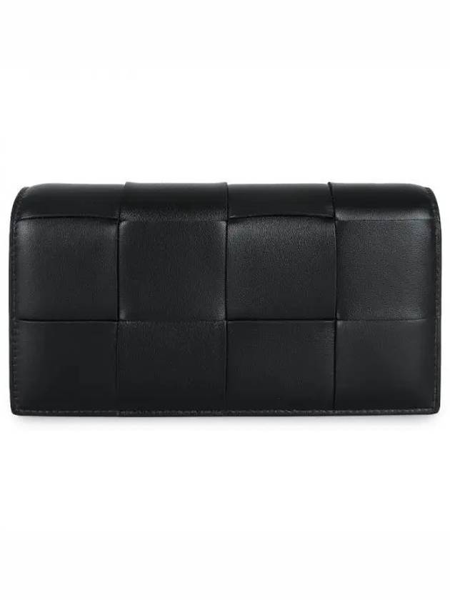 Intrecciato Large Flap Long Wallet Black - BOTTEGA VENETA - BALAAN 2