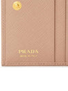 Saffiano Metal Logo Gold Fold Wallet Pink - PRADA - BALAAN 9