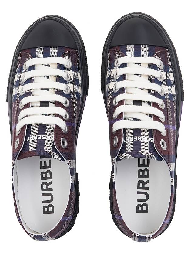 Vintage Check Canvas Low-Top Sneakers Deep Maroon - BURBERRY - BALAAN 7