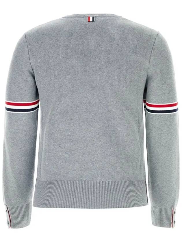 Men's Milan Stitch Armband Crew Neck Knit Top Light Grey - THOM BROWNE - BALAAN 3