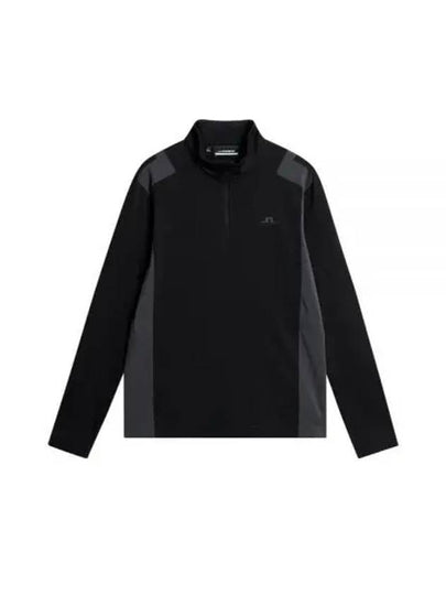 Lucas Quarter Zipper Long Sleeve T-Shirt Black Black - J.LINDEBERG - BALAAN 2