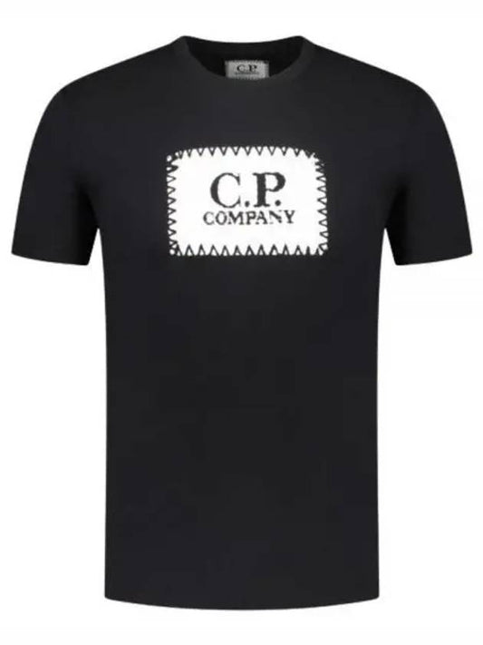 30/1 Jersey Label Style Logo Short Sleeve T-Shirt Black - CP COMPANY - BALAAN 2