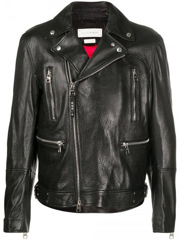 Classic Leather Biker Jacket Black - ALEXANDER MCQUEEN - BALAAN 1