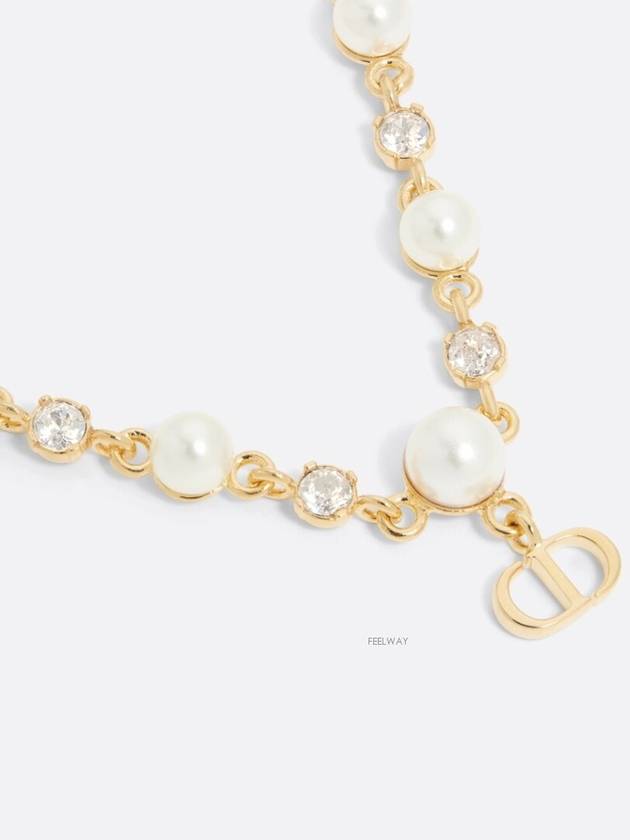 Petit CD Treasure Resin Pearl Necklace Gold - DIOR - BALAAN 3