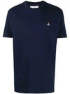 ORB Logo Cotton Short Sleeve T-Shirt Navy - VIVIENNE WESTWOOD - BALAAN 2