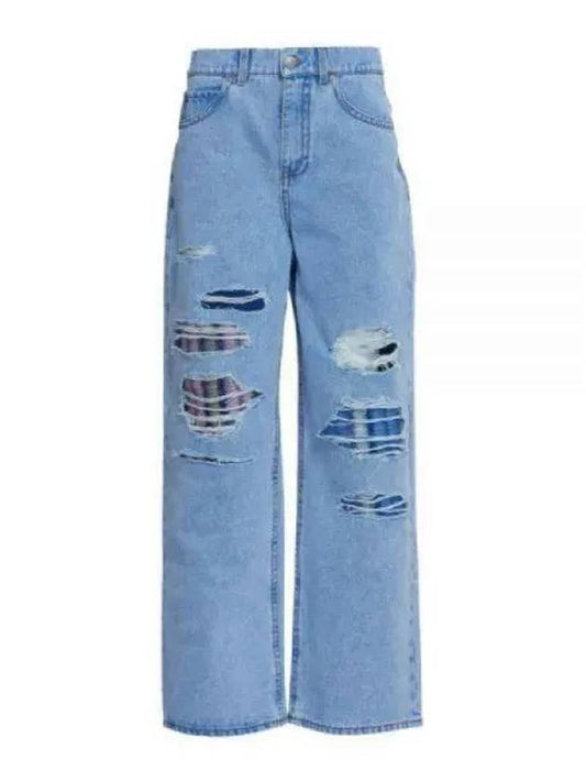 Light blue denim and mohair wide trousers - MARNI - BALAAN 1