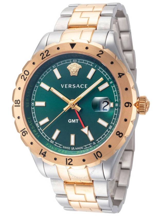 Versace Hellenyium GMT Quartz Green Dial Men's Watch V11050016 - VERSACE - BALAAN 1